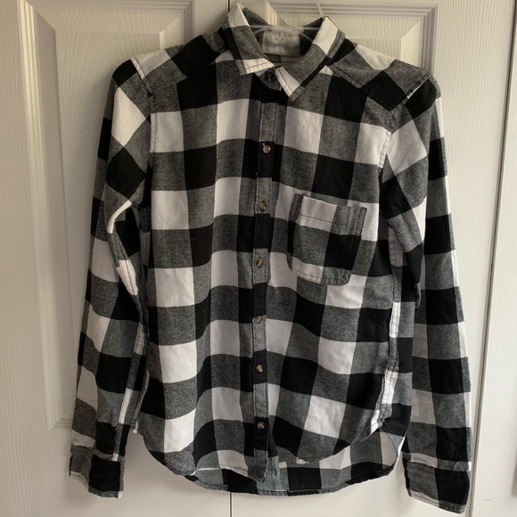 Hollister Black and White Flannel - Picture 2 of 4